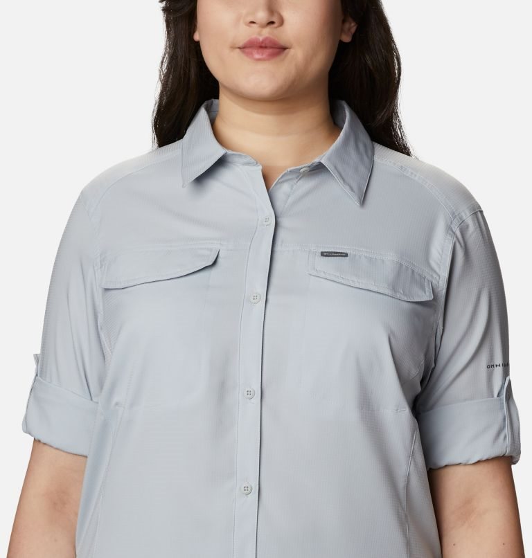 Women's Columbia Silver Ridge Lite Long Sleeve Shirts Light Grey | Plus Size CA-PLC31